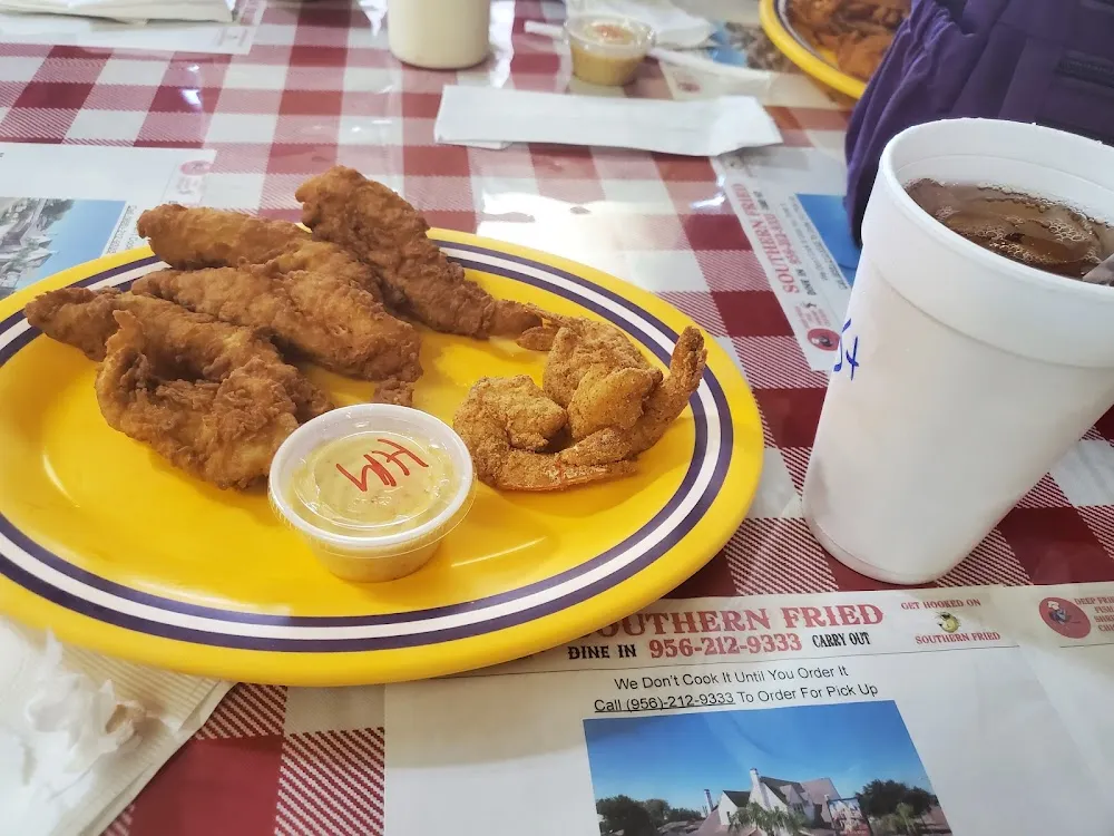 4 Chicken Tender Basket with 2 Shrimp